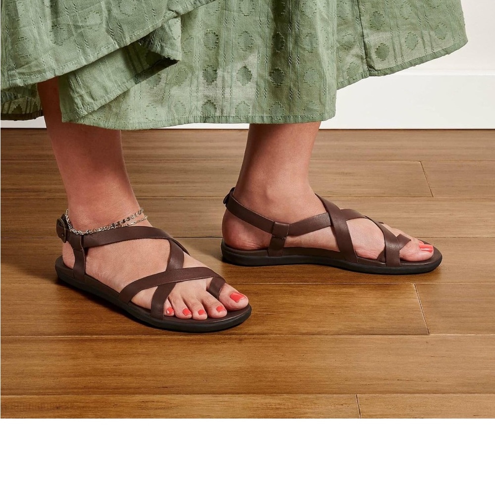 OluKai Brown Adventure Sandals with Contoured Footbed